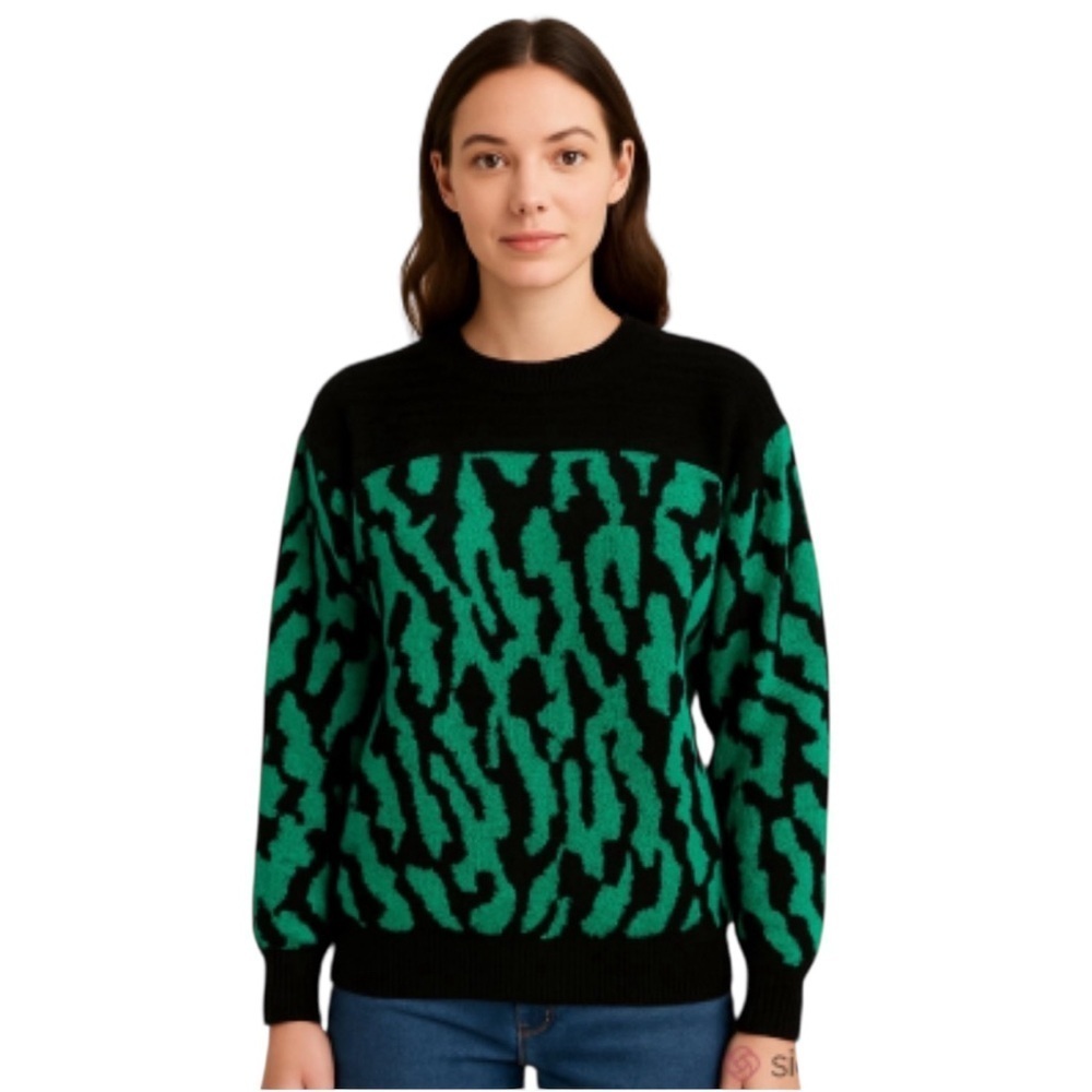 Vintage 70/80’s Sears Abstract Print Glitter Knit Sweater